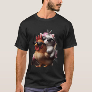 T-shirt Unicorn équitation poulets garçons filles Ados