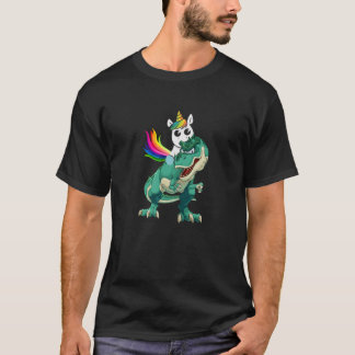 T-shirt Unicorn équitation T Rex Dinosaur Rainbow Boys K