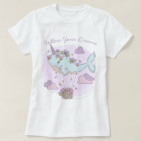 T-shirt Unicorn Flying Whale