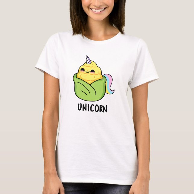 T-shirt Unicorn Funny Baby Corn Pun (Devant)
