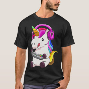 T-shirt Unicorn Gaming Unicorn Video Jeu Anniversaire Fill