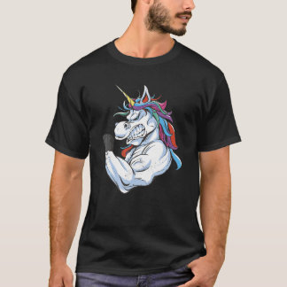 T-shirt Unicorn Gym Fitness Workout Powerlifter Muscle