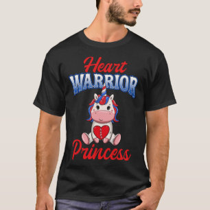 T-shirt Unicorn Heart Warrior Princess CHD Awareness Girl