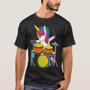 T-shirt Unicorn Jouer des tambours amusant musique magique