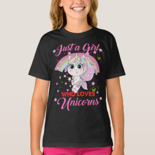 T-shirt Unicorn Juste une fille qui aime Unicorns mignon c