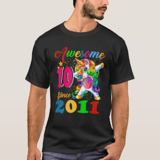 T-shirt Unicorn Lover Awesome Depuis 2011 10 Ans 10E