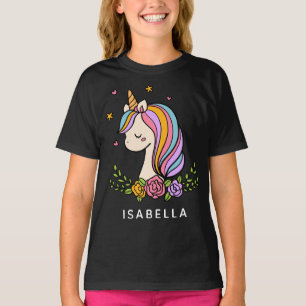T-shirt Unicorn mignon Whimsical Girl Nom personnalisé
