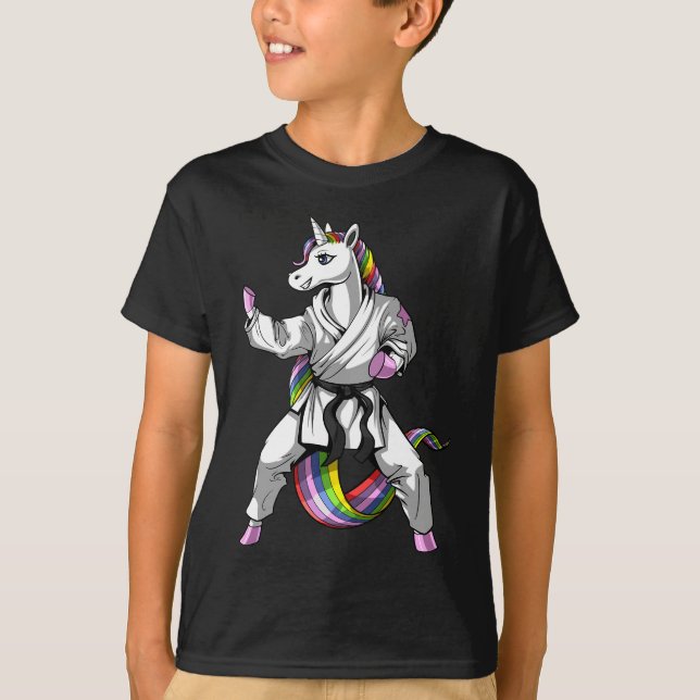 T-shirt Unicorn Ninja Karate Martial Art Kickboxo Taekwo (Devant)