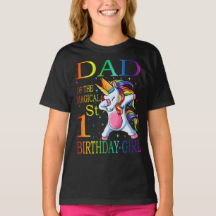 T-shirt Unicorn Papa Du 1Er Anniversaire Fille Chemise Mat