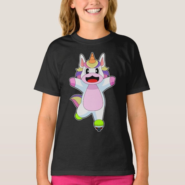 T-shirt Unicorn Patinage en ligne Patins à rouleaux (Devant)