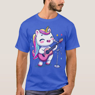 T-shirt unicorn playing guitar 1