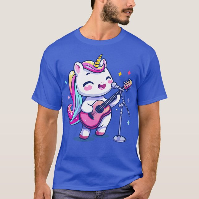 T-shirt unicorn playing guitar 1 (Devant)