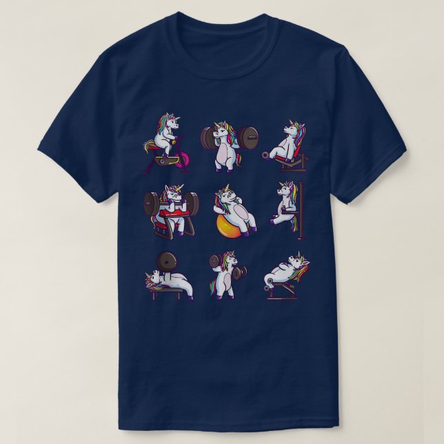 T-shirt Unicorn Poids levant Gym entraînement Gir (Design devant)