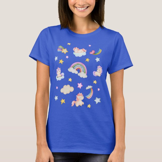 T-shirt Unicorn Power femmes rose (Devant)