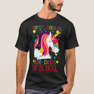 T-shirt Unicorn Rainbow 100th Days Happy Magical 100 Days