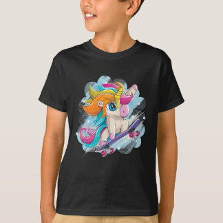 T-shirt Unicorn Skateboarding Shirt Girls Women Skateboard