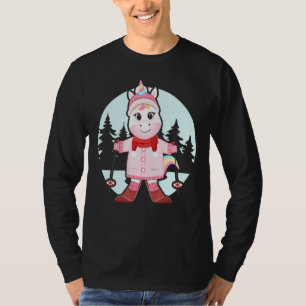 T-shirt Unicorn Ski Ski Ski Skieurs Hiver Sport Vacat