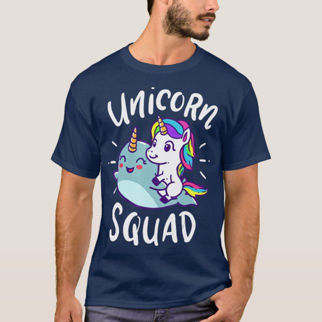 T-shirt Unicorn Squad Narwhal Funny mignon fête d'annivers (Devant)