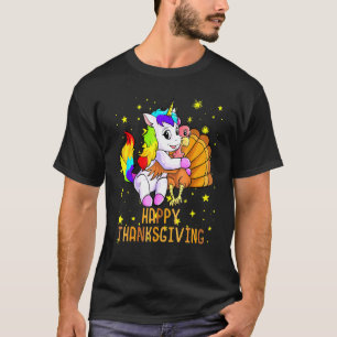 T-shirt Unicorn Thankshiving For Girls Turkey Love