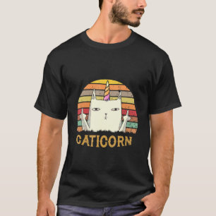 T-shirt Unicorn vintage Rainbow Cat maïs Unicorn
