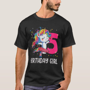 T-shirt Unicorne 5 Ans Dabbing 5E Anniversaire Fille Unic