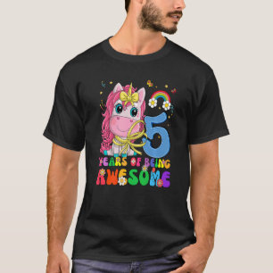 T-shirt Unicorne 5e anniversaire 5 ans fille Princesse P
