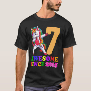 T-shirt Unicorne âgé de 7 ans Dabbing 7e anniversaire fill