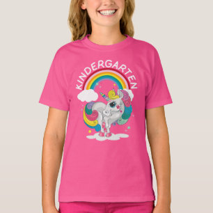 T-shirt Unicorne arc-en-ciel de jardin d'enfants