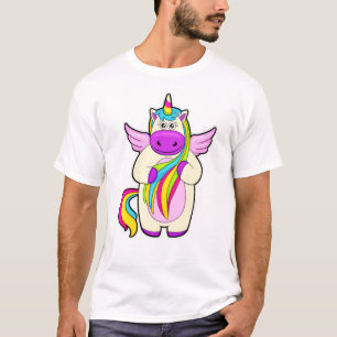 T-shirt Unicorne aux cheveux colorés
