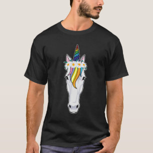 T-shirt Unicorne aux fleurs