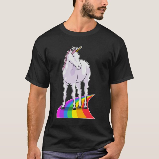 T-shirt Unicorne avec arc-en-ciel (Devant)