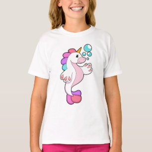 T-shirt Unicorne avec bulles d'eau.PNG