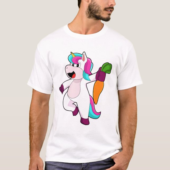 T-shirt Unicorne avec carotte (Devant)