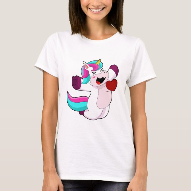 T-shirt Unicorne avec coeur (Devant)