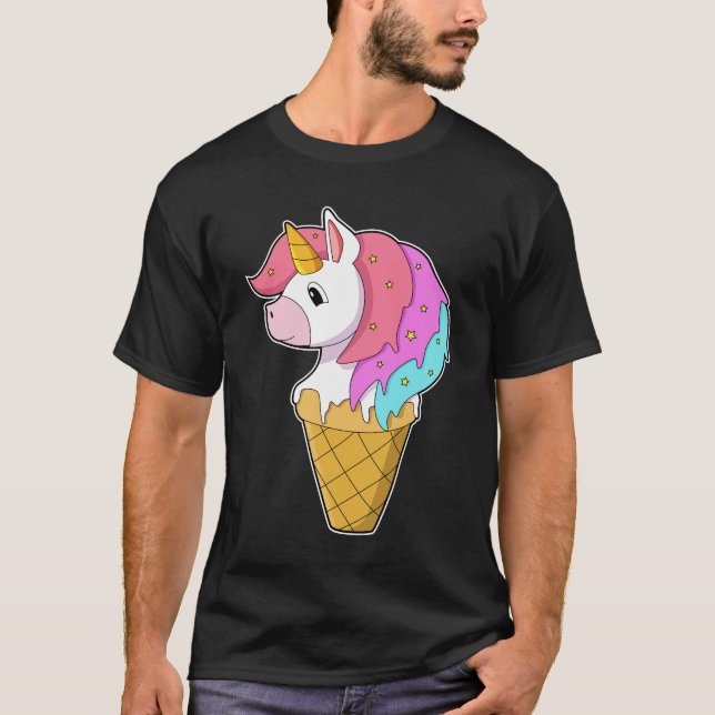 T-shirt Unicorne avec crème glacée (Devant)