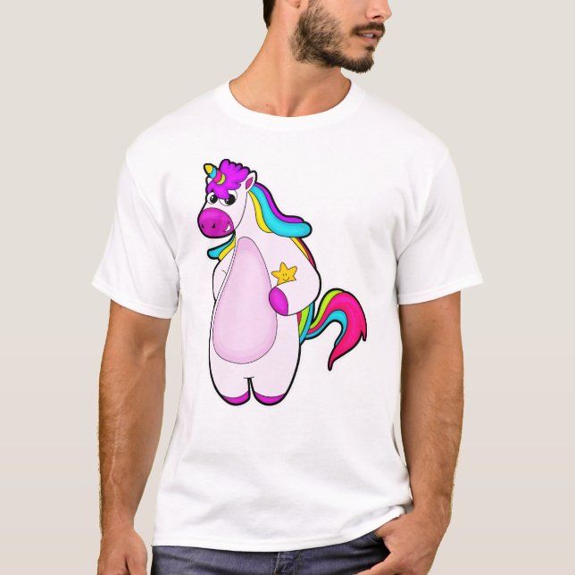 T-shirt Unicorne avec étoile (Devant)