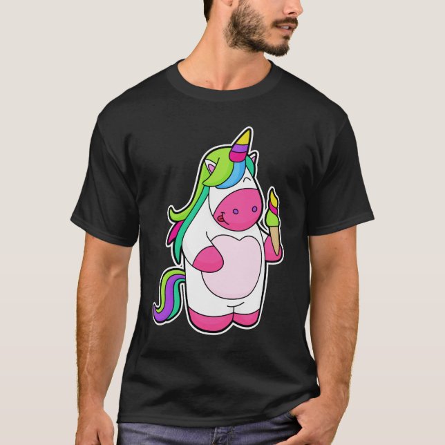 T-shirt Unicorne avec gaufre Glace (Devant)