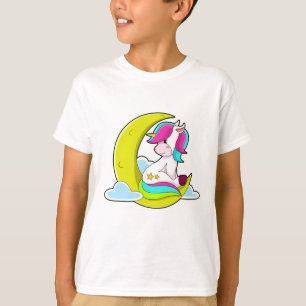T-shirt Unicorne avec nuages et lune