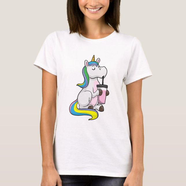T-shirt Unicorne avec thé bulle (Devant)