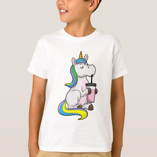 T-shirt Unicorne avec thé bulle (Devant)