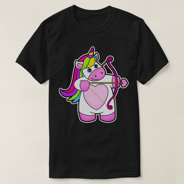 T-shirt Unicorne comme Archer avec flèche (Design devant)