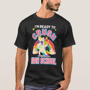 T-shirt Unicorne Crushing Premier Jour Du Lycée Retour À