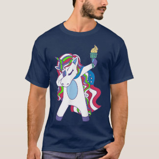 T-shirt Unicorne Dabbing USA Patriotin Womens Unicorne