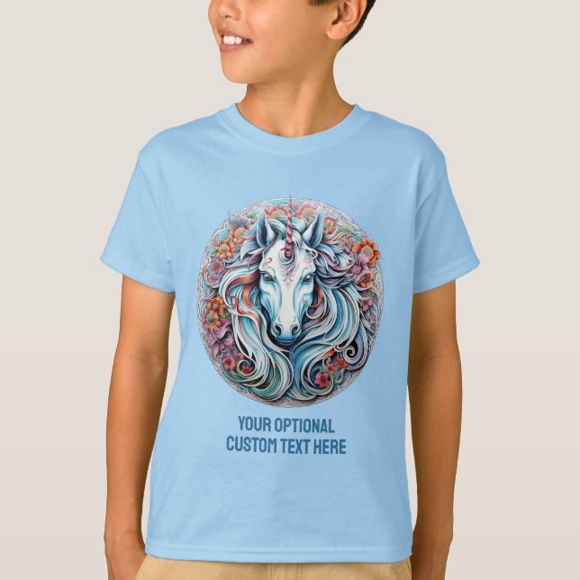 T-shirt Unicorne de texte personnalisée (Devant)
