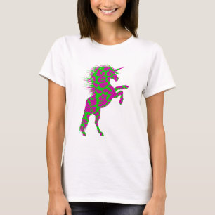 T-shirt Unicorne, Empreinte de léopard de néon coloré