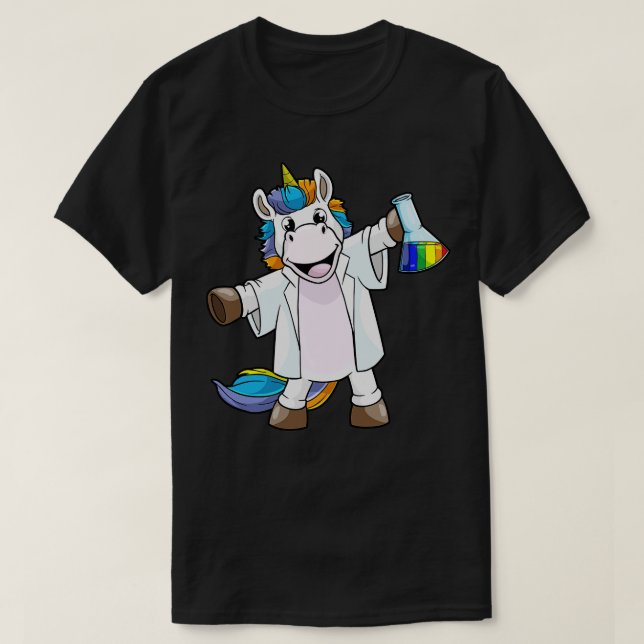 T-shirt Unicorne en chimie scientifique (Design devant)
