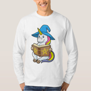 T-shirt Unicorne en tant qu'assistant avec livre et Casque