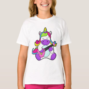 T-shirt Unicorne en tant que musicien avec guitare