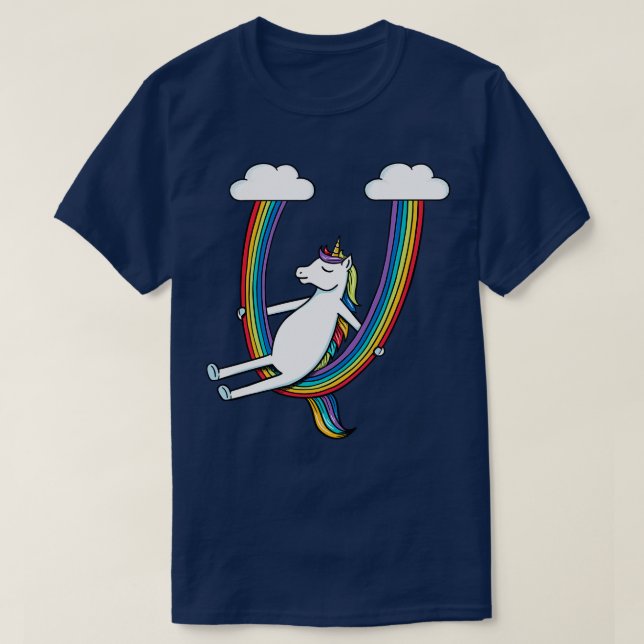 T-shirt Unicorne et arc-en-ciel (Design devant)