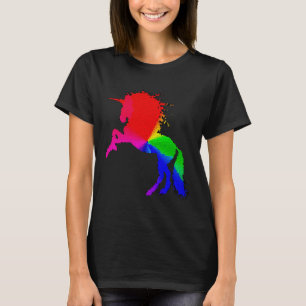 T-shirt Unicorne fière de design coloré en verre de tôle, 